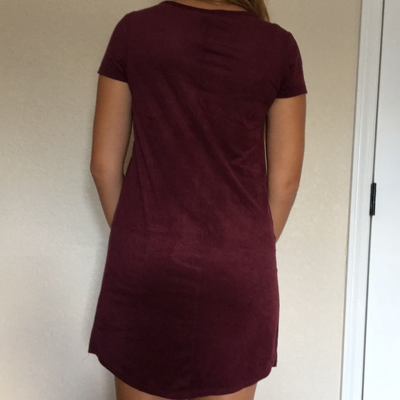 HOST PICK Burgundy Suede Dress - Picture 3 of 3
